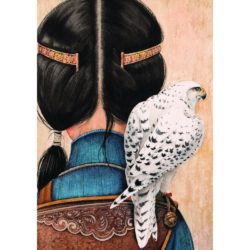 CARNET GRAND FORMAT "LA FILLE DE DOS AU FAUCON"