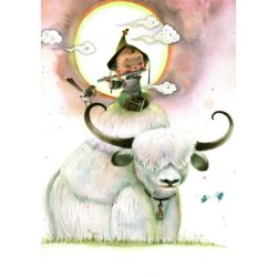 CARNET GRAND FORMAT "Flute et yach"