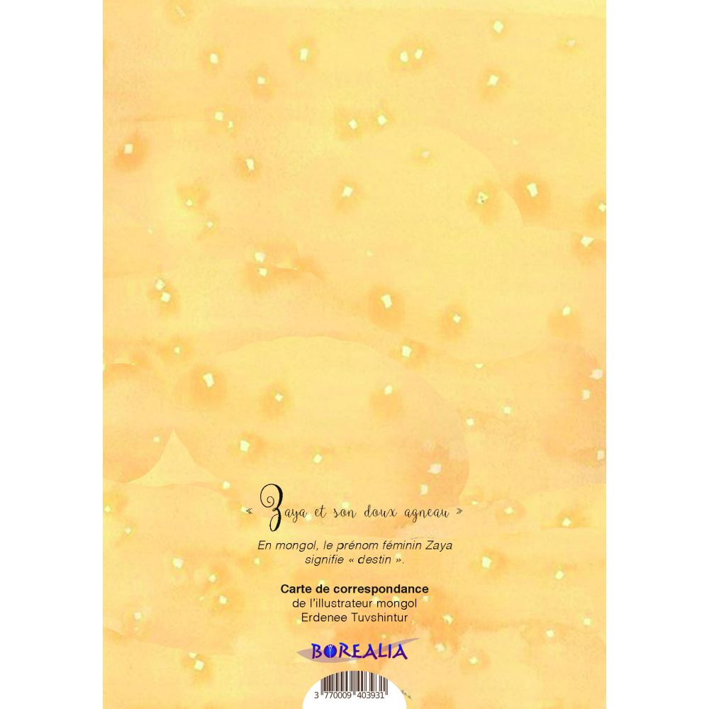 Carte Mongole " Zaya et son doux agneau" – Image 2