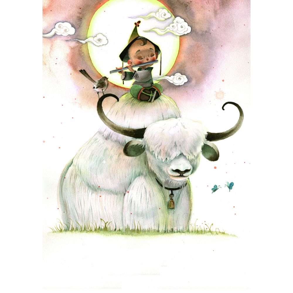 Carte Mongole " Gandush à la flute"