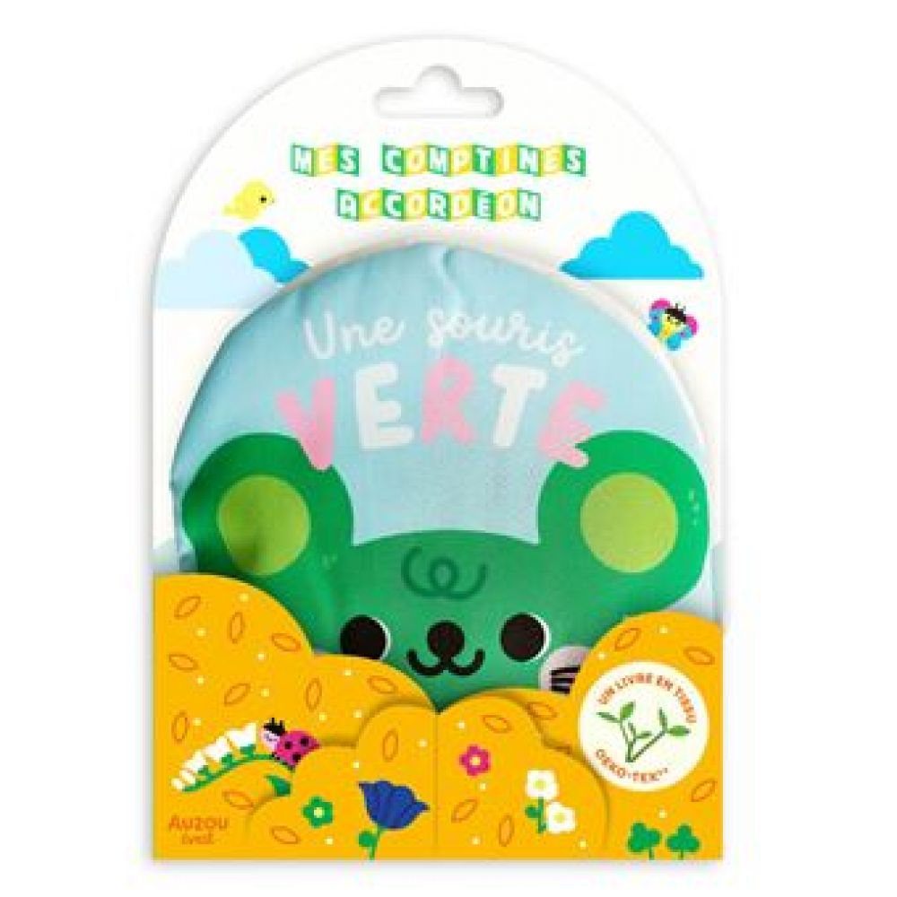COMPTINES TISSU ACCORDEON - UNE SOURIS VERTE (DERODIT CLEMENTINE)