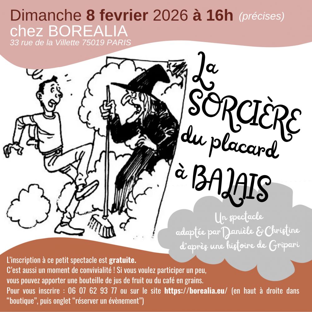 SPECTACLE POUR LES 6-8 ANS : LA SORCIERE DU PLACARD A BALAIS (LE 8 FEV. À 16H)