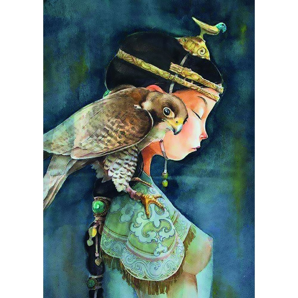 Carte Mongole " Sarangerel et son oiseau de proie"