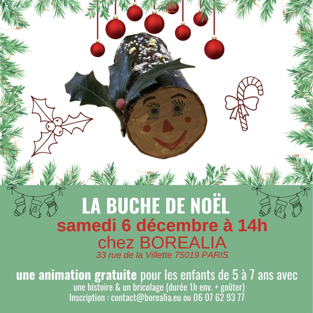 animation pour enfants LA BÛCHE DE NOËL (samedi 6 decembre à 14h)