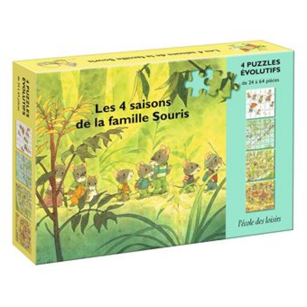 LES 4 SAISONS DE LA FAMILLE SOURIS - 4 PUZZLES EVOLUTIFS (IWAMURA KAZUO)