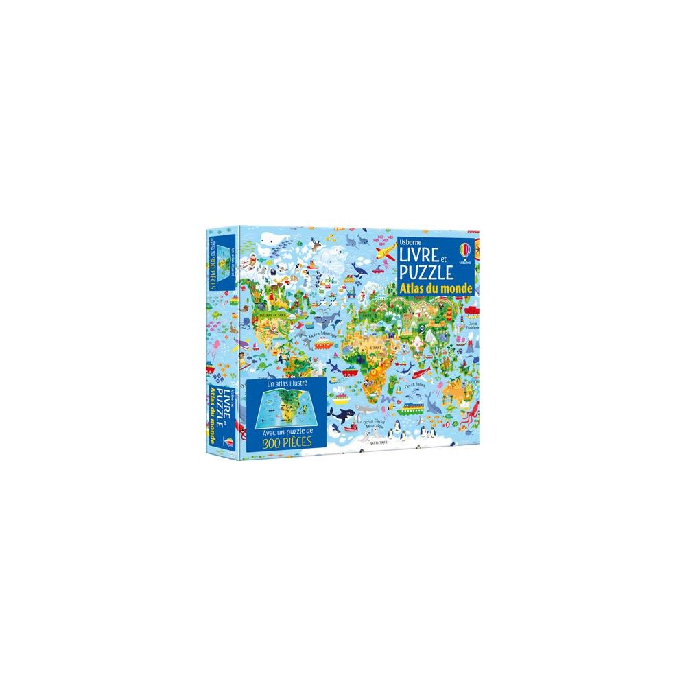 ATLAS DU MONDE - COFFRETS LIVRE ET PUZZLE (300 PIECES) - DES 7 ANS